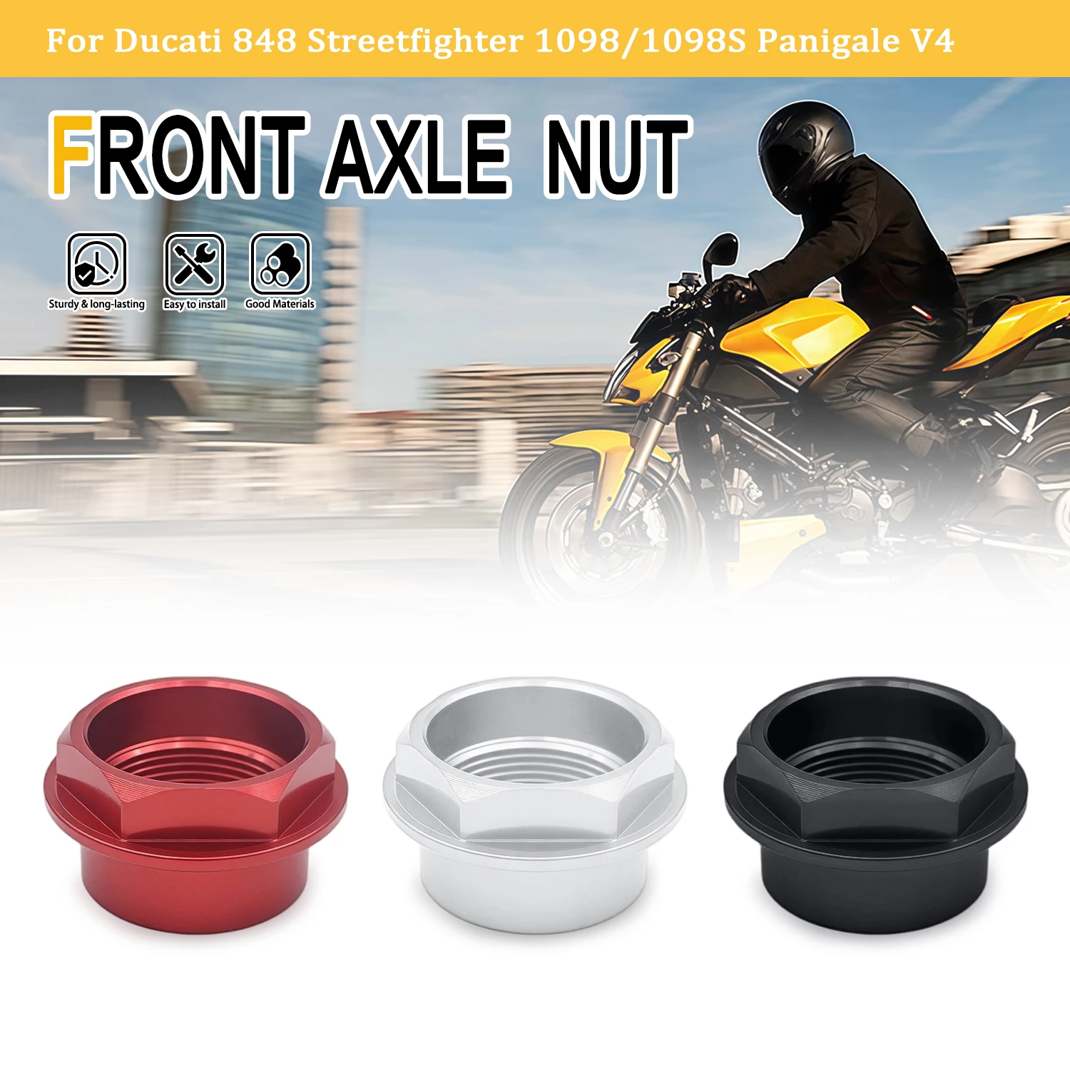 

For Ducati Monster S4R 797 821 1200 1200R Panigale V4 V4R V2 1199 1199S 899 1299 Diavel 1260 Front Wheel Axle Nut Accessories