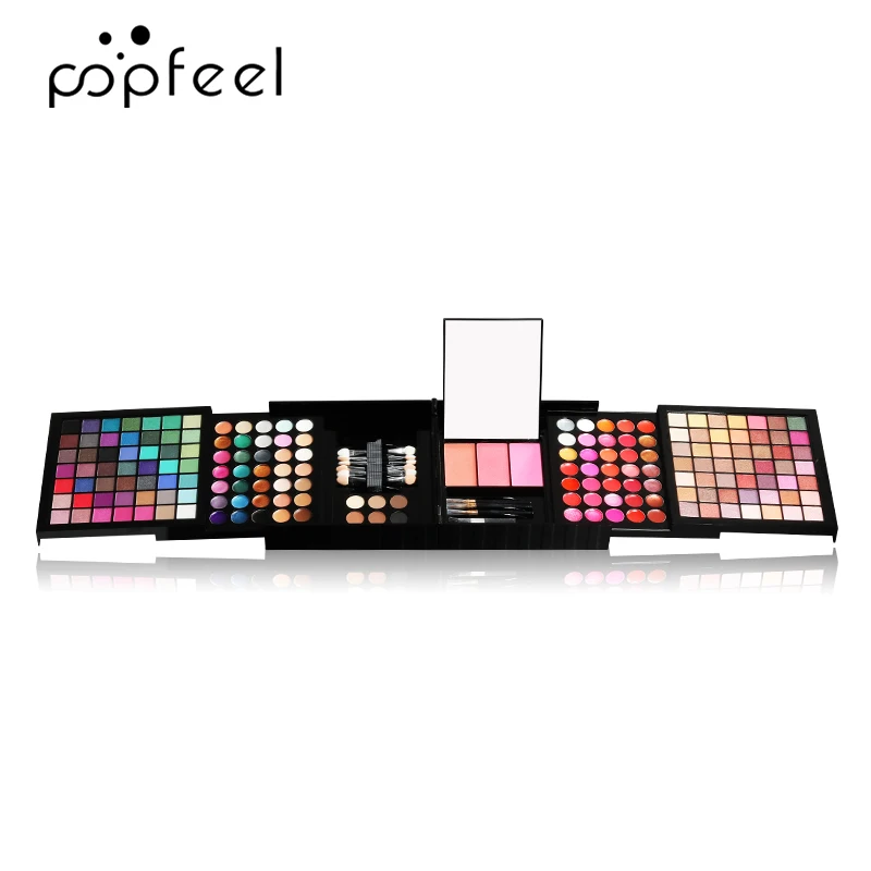 Paleta de maquiagem POPFEEL 177 Colors - Conjunto tudo-em-um com sombras, batons, blushes, corretivos, pincéis-vibrantes e versáteis.