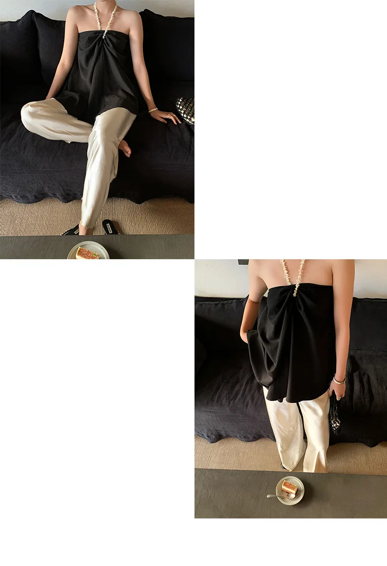 XIZOU Satin Wide Leg Pants Long Floor Casual Pants Women's Summer Party Vacation Travel Festival