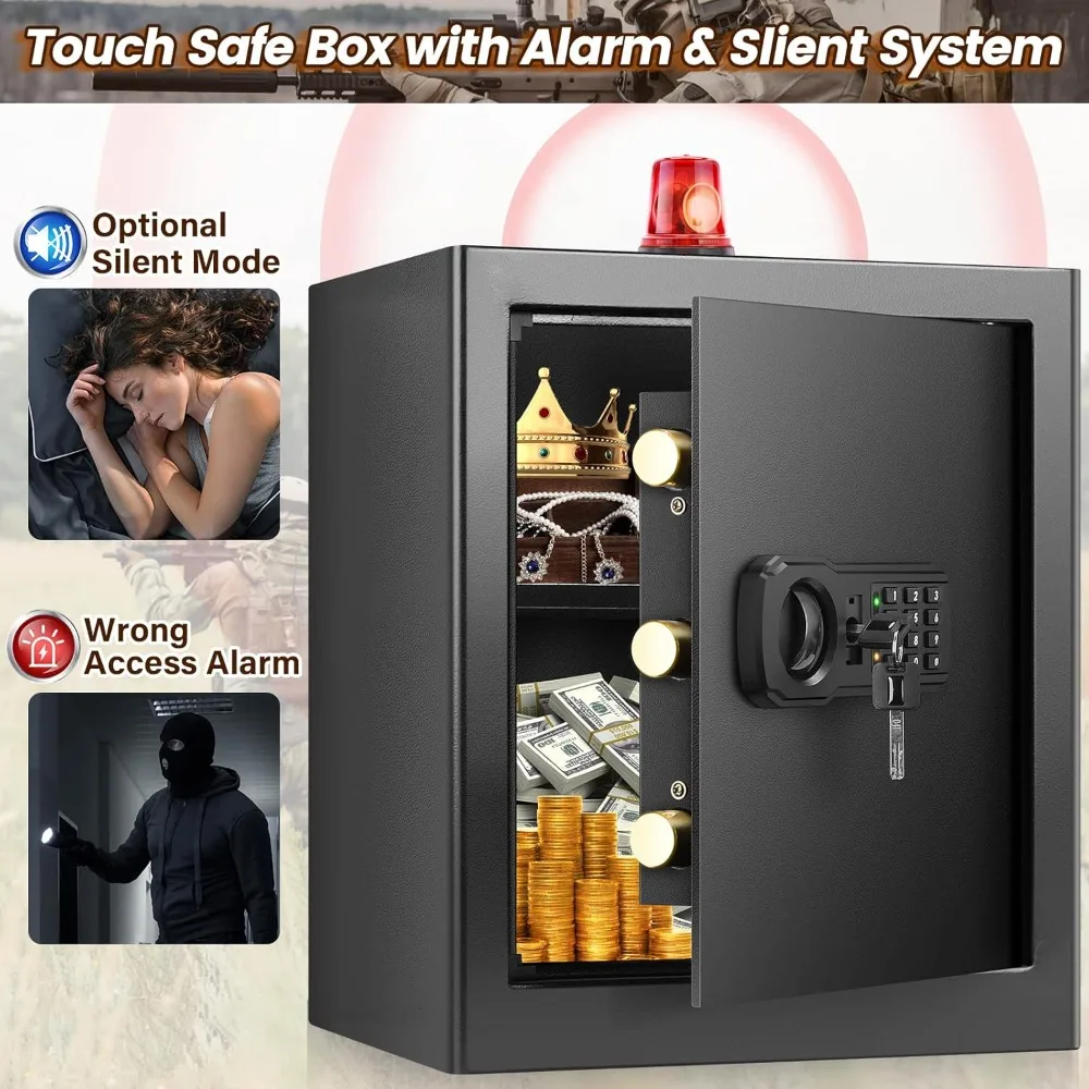 Large 17.71 Cubic Foot Digital Electronic Lock Fireproof Home Safe with A4 Size Fire-Resistant Document Bag