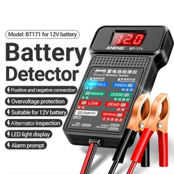 100-2000CCA Car Battery Tester 12V Battery Load Tester LCD Screen Battery Alternator Analyzer Automatic Starting Charging Syst