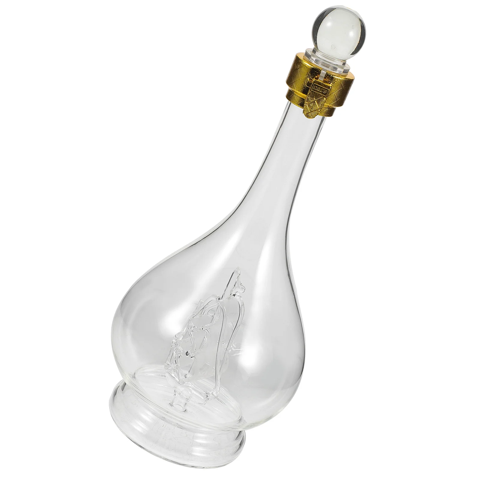 

500Ml Creative Sailboat Whiskey Decanter Glass Wine Bottle Transparent Liquor Container Smooth Edges Easy Bar Use