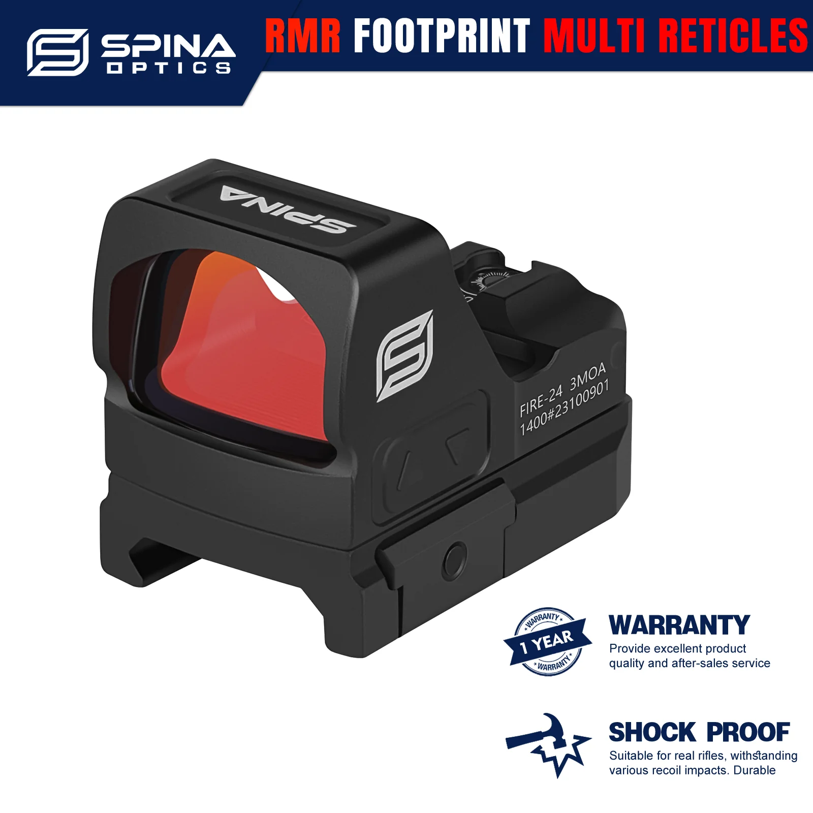 

SPINA OPTICS HD 3MOA Red Dot Green Dot Sight Multi Reticles RMR Glock Pistol Handgun Dot Quickly Shooting AR.308Win.556.223.12GA