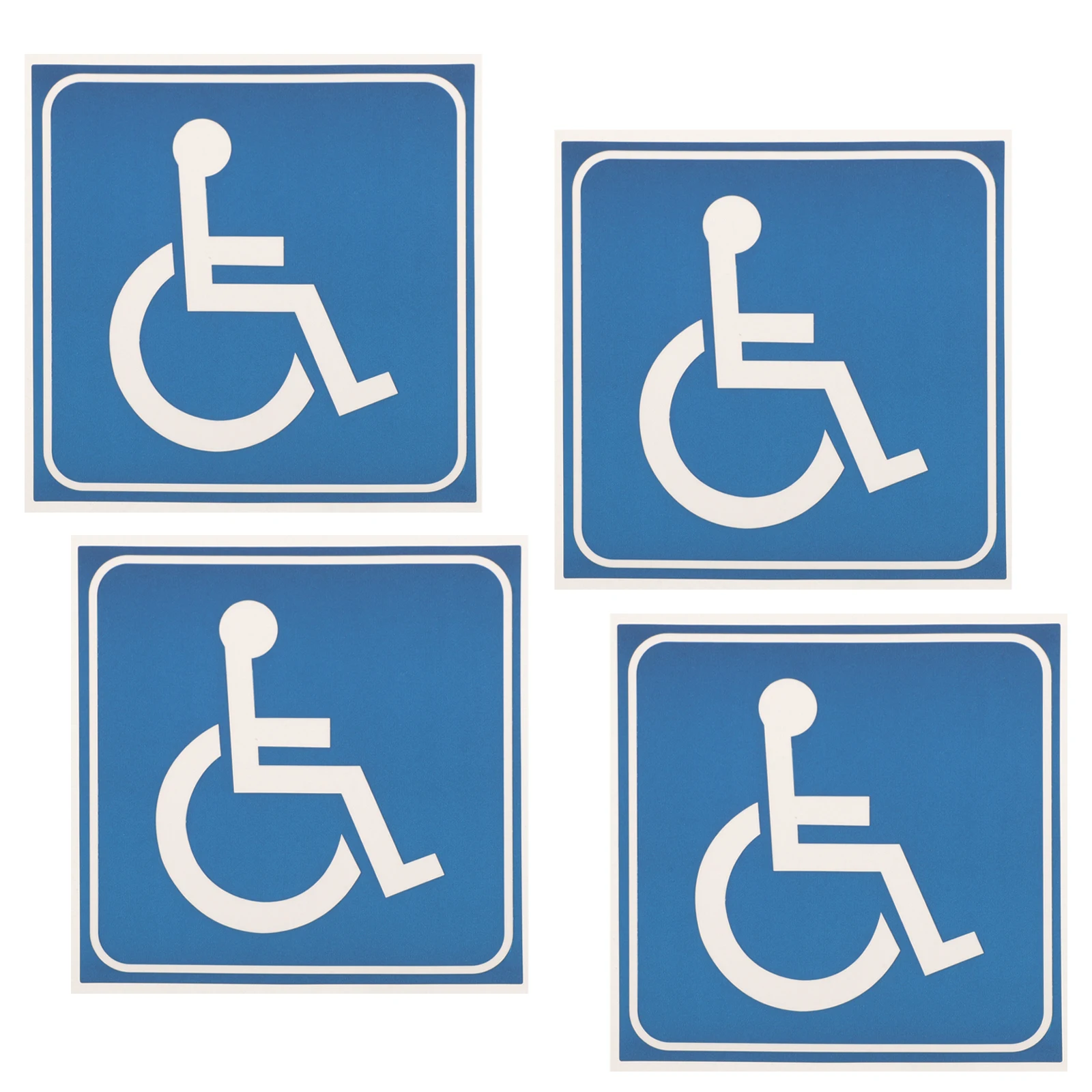 4 Sheets Disability Sign Sticker Stickers Wheelchair Front Door Fold Pvc Self-adhesive Handicapped