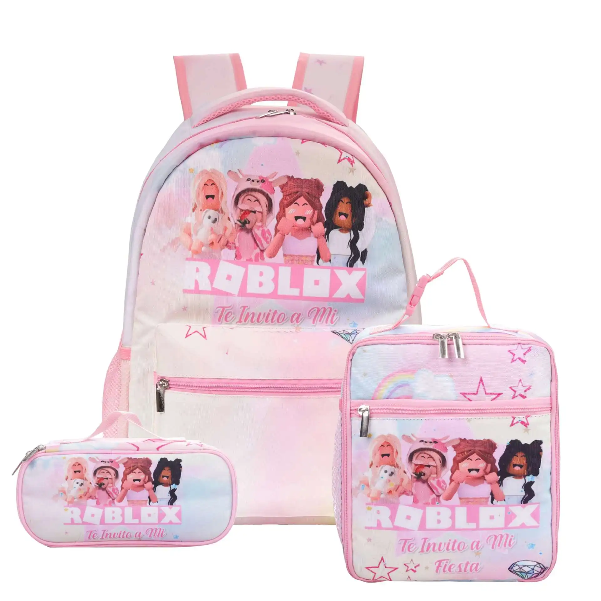 Spot ROBLOX Backpack Virtual World Three-piece School Bag Primary School Student Backpack Junior High School Student Backpack