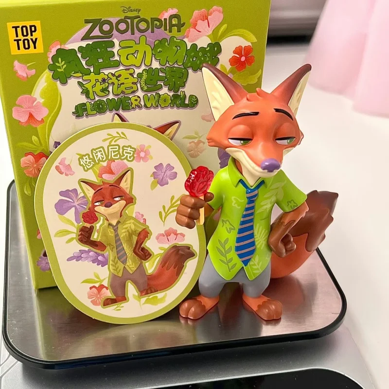 Miniso Disney Zootopia otoño Manor serie figuras tendencia caja ciega dibujos animados lindo Nick Anime figura juguetes decoración ornamento regalos