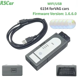 Melhor VAS6154 com firmware WiFi V1.6.6 WIFI suporte para Posche & piwis ODIS ferramenta de diagnóstico adequado para for V / A / S automotivo OKI scanners de diagnóstico de chip completo