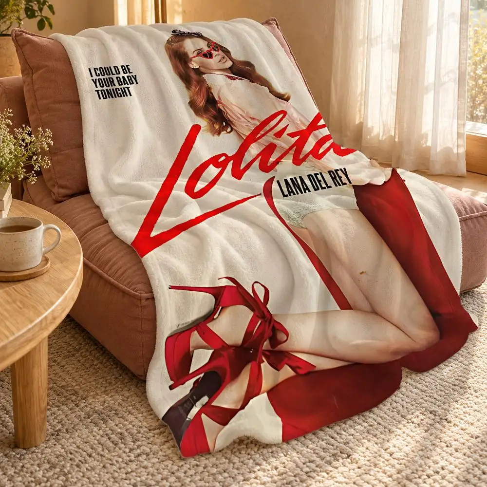 Hot Singer L-Lana D-Del R-Rey Throw Double Sided Flannel Throw Blanket Soft Travel Camping Sofa Bed Home