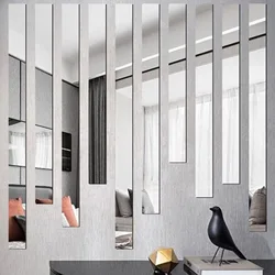 10Pcs Acrylic Mirror Sticker Long Strip Mosaic Wall Sticker 50cm Gold/sliver/black For Living Room Bedroom Home Decoration