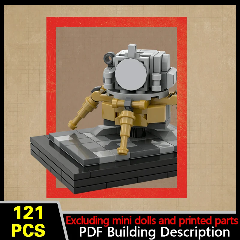 Lunar Landing Diorama Model MOC Building Bricks War Equipment Modular Technology Gifts Holiday Assemble Children Toys Suit