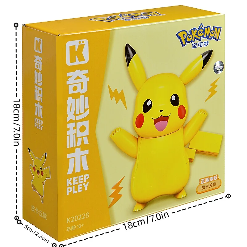 6 Styles Anime Pokemon Cartoon Figures Pikachu Gengar Snorlax Model Blocks DIY Assembled Block Brick kids Puzzle Toys Gifts