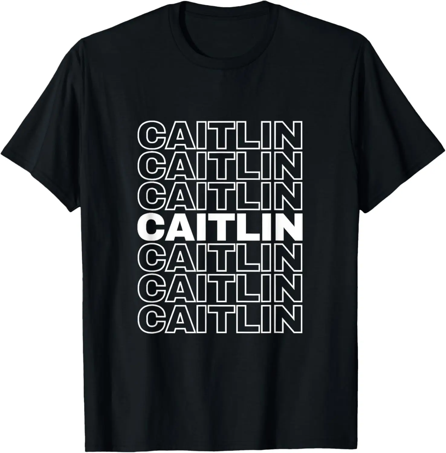 

I Love Caitlin Retro Pattern Personalized First Name T-Shirt