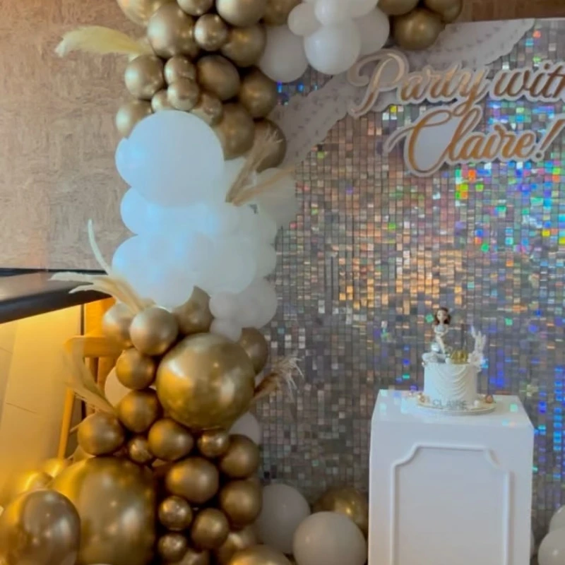 

16 Pcs Shimmer Sequins Wall Panels for Wedding Engagement Birthday Party Celebration Decor Decorative Graduation Valentine's Day