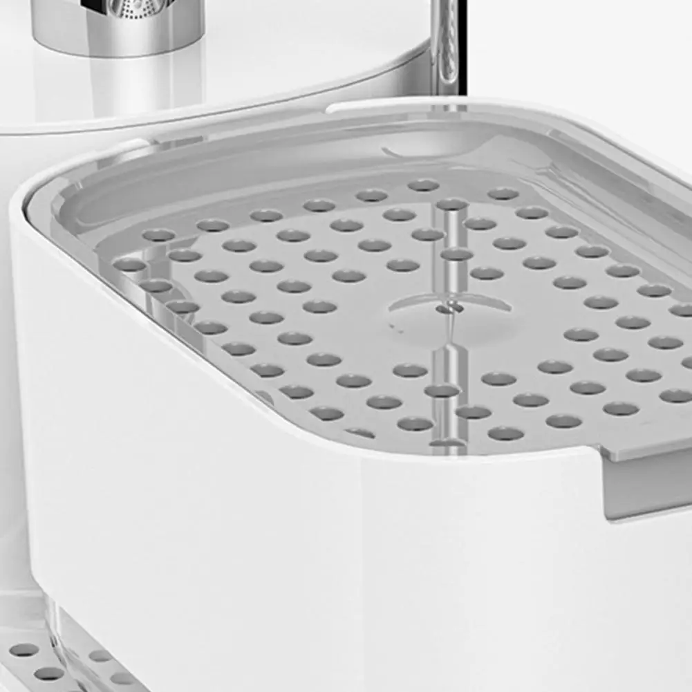 Soap Dispenser with Non-slip Base 5-in-1 Kitchen Organizer Set Hand Dish Soap Dispenser Set with Quick Drainage Tray Non-slip