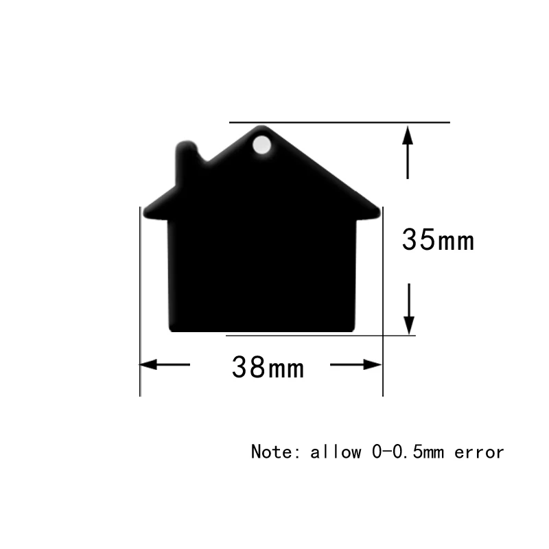 20PCS Personalize House Shape Aluminum Tag Customized Engraved Information Anti-Lost Keyring Pendant Ornament