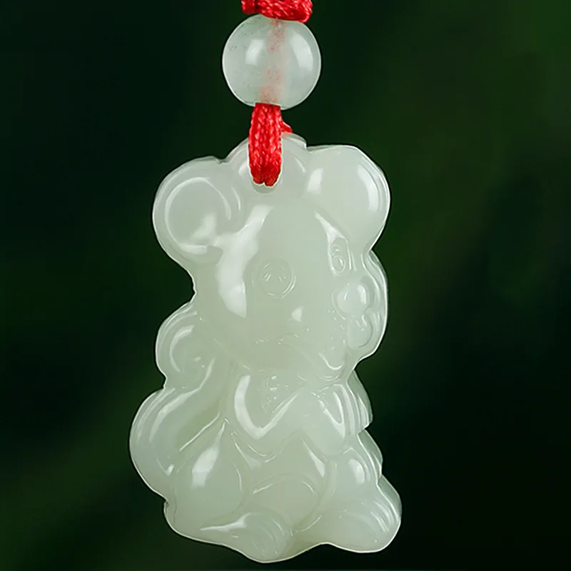 Natural Hetian Jade Zodiac Pendants Horse Rabbit Design Necklaces for Women and Men Gifts