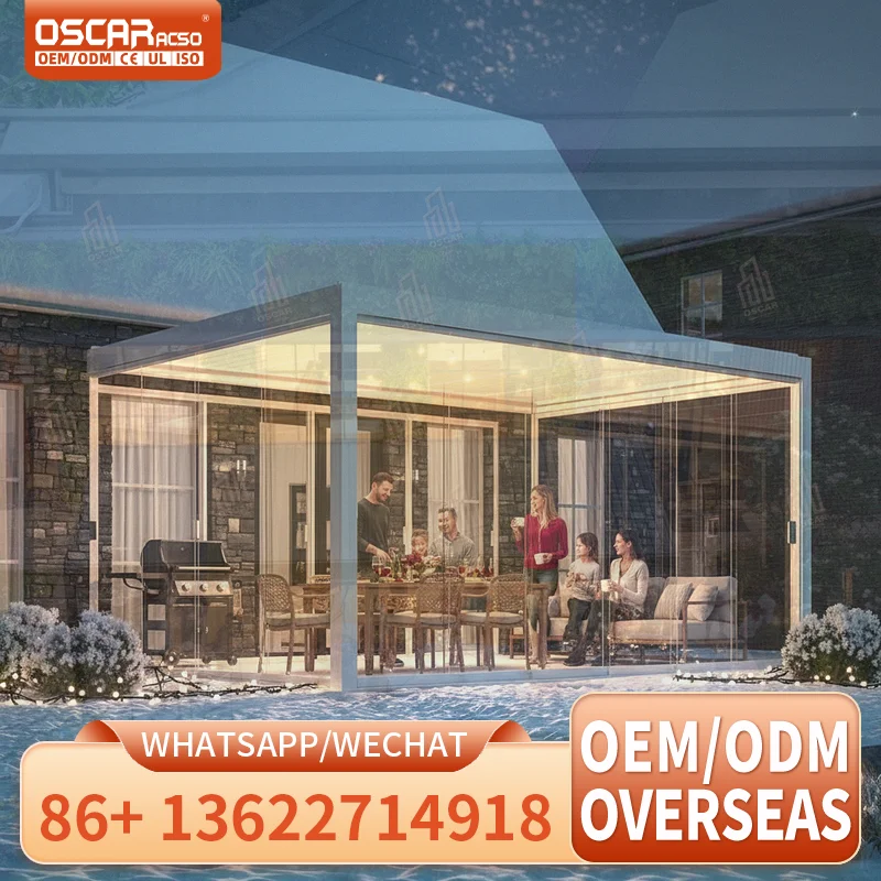 Motorized Opening Waterproof Retractable Aluminum Pergola for Garden Patio Backyard pergola