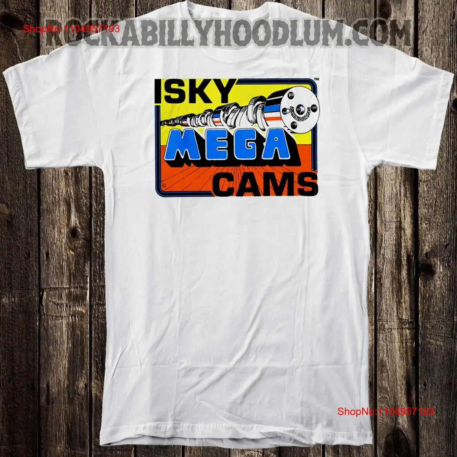 Camiseta Retro Hot Rod Drag Race Crane Speed Shop Isky Iskenderian Mega Cams vintage ropa de calle lavada Casual Unisex elegante
