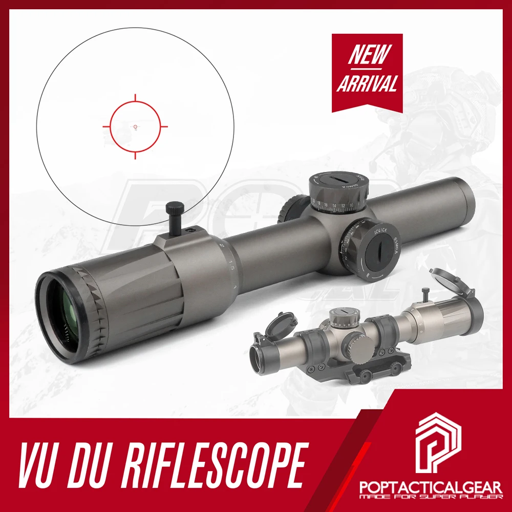 

VUDU 1-6X FFP LPVO Riflescope 30mmTube SR1 Red Cross Reticle Illuminated for Airsoft Hunting Wargame with Full Original Marking