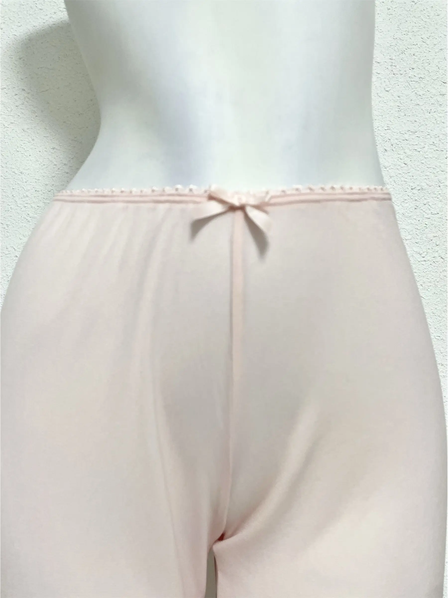 Summer Zipper Crotch Thin See Through Loose Women Flare Leg Pants High Waist Trousers