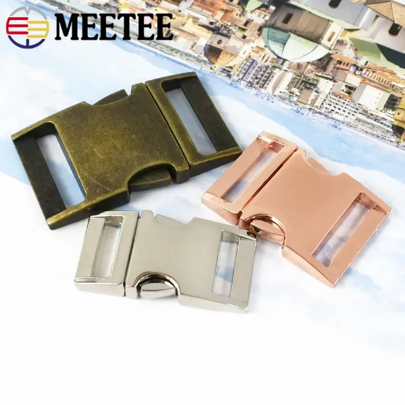 4Pcs Meetee 10/15/20/25mm Metal Quick Release Buckle Webbing Strap Backpack Bag Belt Side Clip Clasp DIY Hardware Accessories