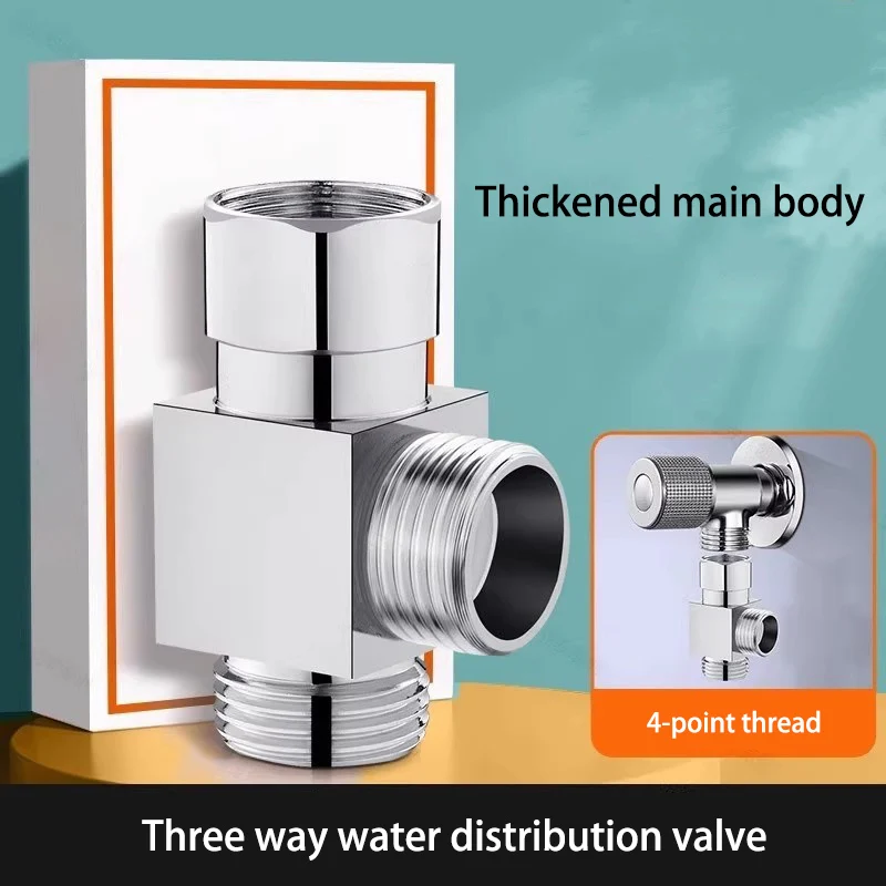 Faucet Water Diverter One-to-two Adapter Kitchen Dishwasher Water Inlet Three-way Water Diverter Valve One-in-two-out Angle Valv