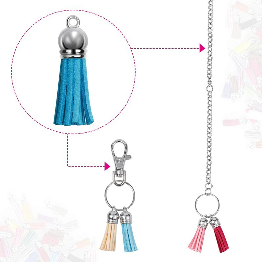 Acrylic Keychain Blanks  Key Rings  Lightweight and Beautiful  Safe and Harmless 10 Leather Keychain Colored Tassel Pendants
