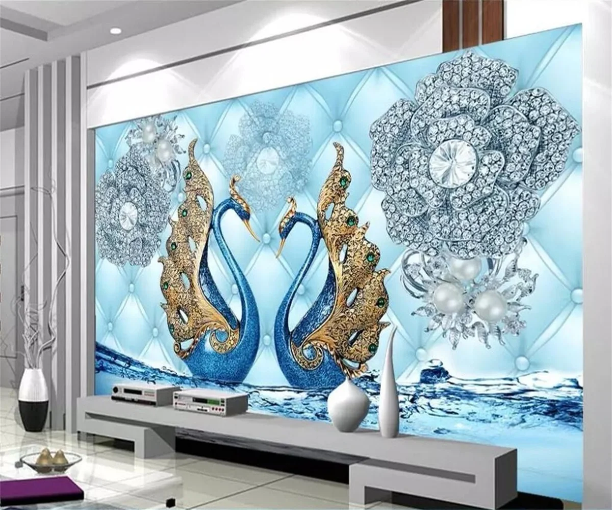 Custom any size 3D photo wallpaper Variety pearl flower murals for living room bedroom background 3D wallpaper papier peint