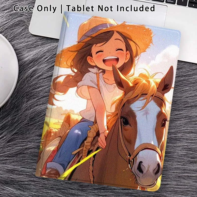 Happy Girl Horse For Lenovo Xiaoxin Pad Pro Tab M10 K10 Plus 3rd Y700 Gen 11 11.2 11.5 12.7 8.8 Inch Tablet Case