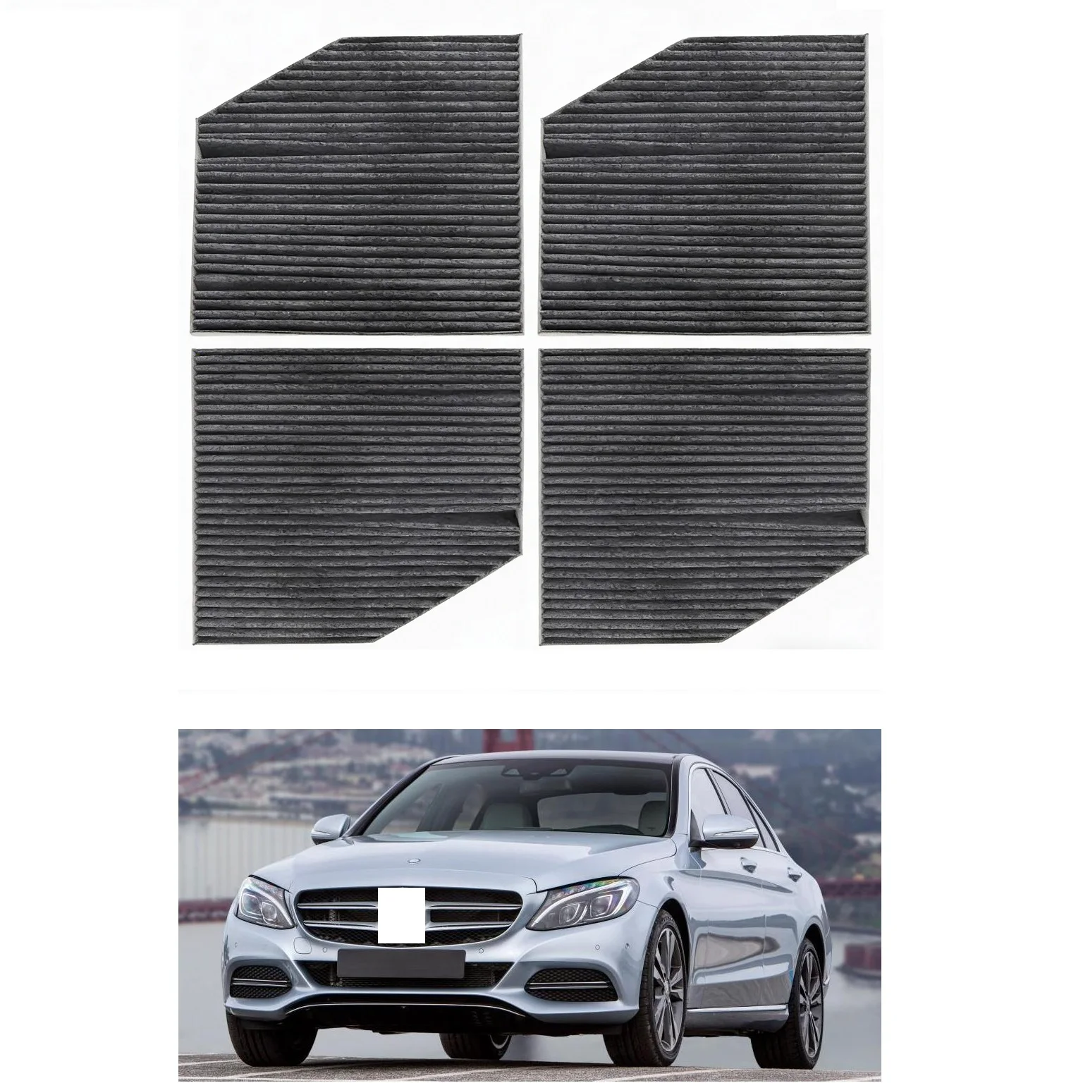 

4pcs Cabin Filter For W205 A238 C238 W213 C253 X253 W166 C180 C200d E250 E300 A2058350147