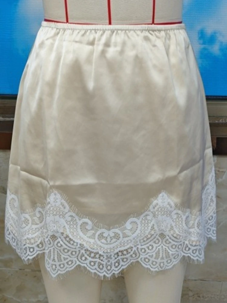 New Lace Lace Satin Half Skirt for Women with High Waist and Dripping Feeling, Covering The Hips and Wrapping The Hips Skirt