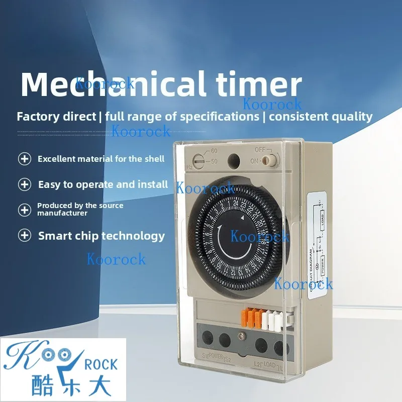 TB-17 Mechanical Delay Timer Switch, Multi-function Daily Cycle Power Control Timer, 16A/250V Programmable 24H Timer Switch AC