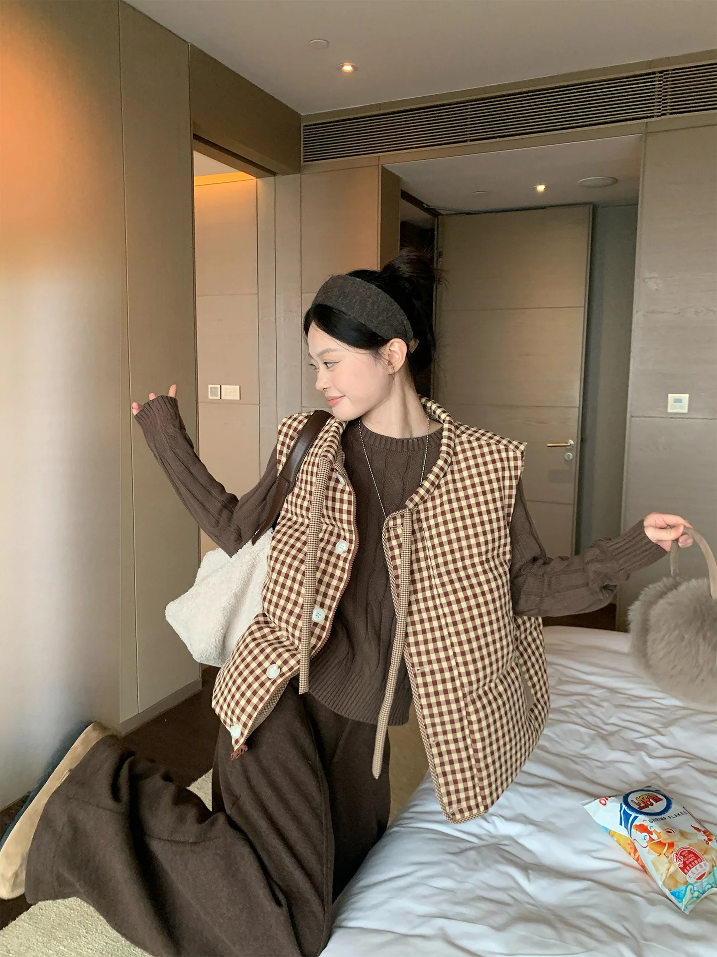 

Double-Sided Cheered Cotton Vest Women's Sle Ultra-Very Good Layered Wear Winter Outerwear Tank Top irt by Song Zhengen