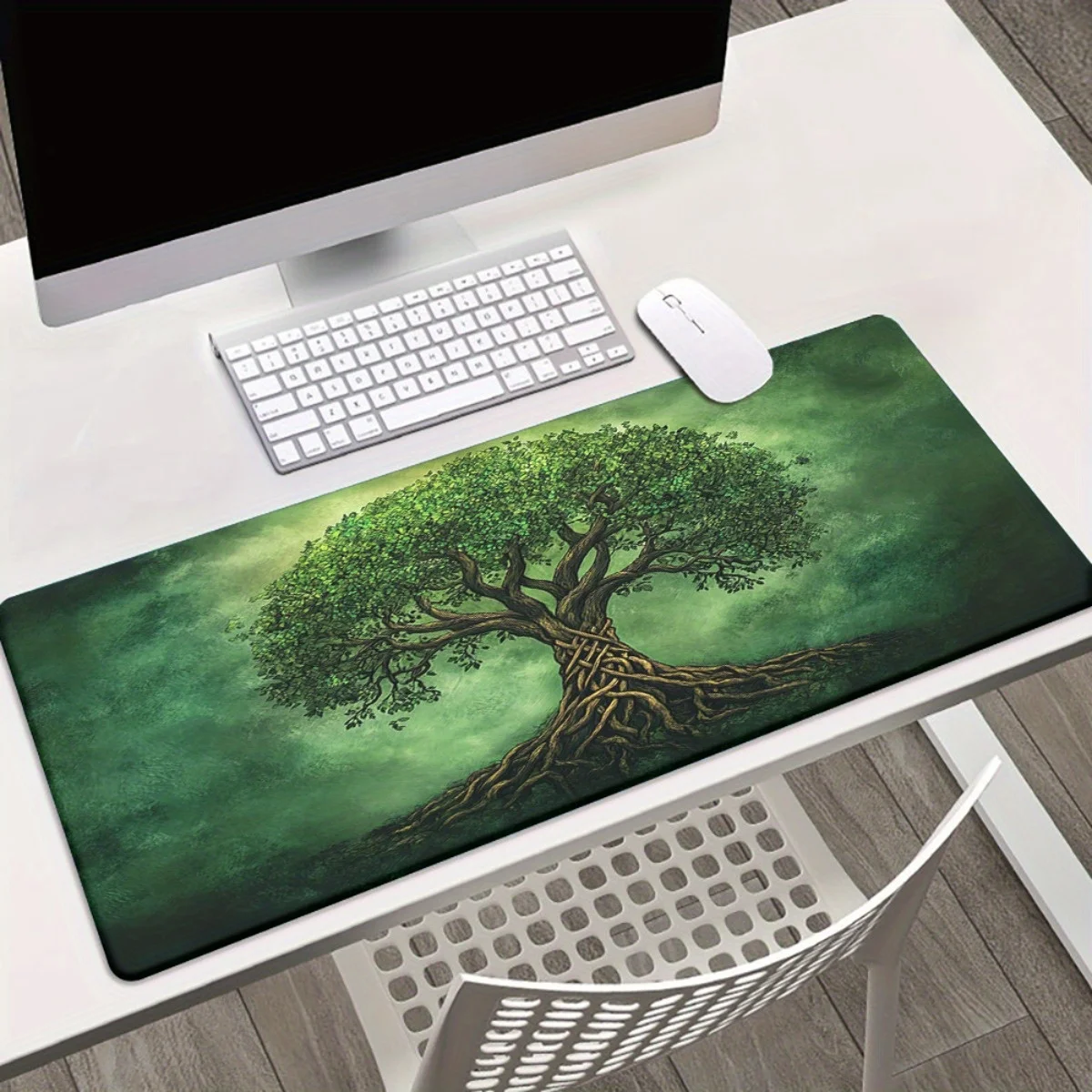Árvore gigante da vida grande mouse pad tapete de mesa antiderrapante durável borda costurada teclado mouse tapete de jogos mauspad 