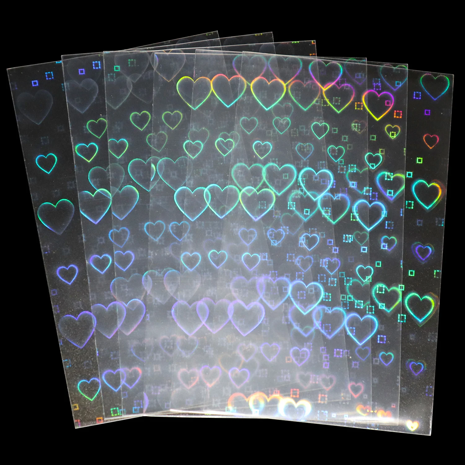 

80pcs/Lot Holographic Tarot Card Sleeves Foil Shinny Laser Heart Shaped Holo Oracle Card Protectors Fit Standard Tarot Cards