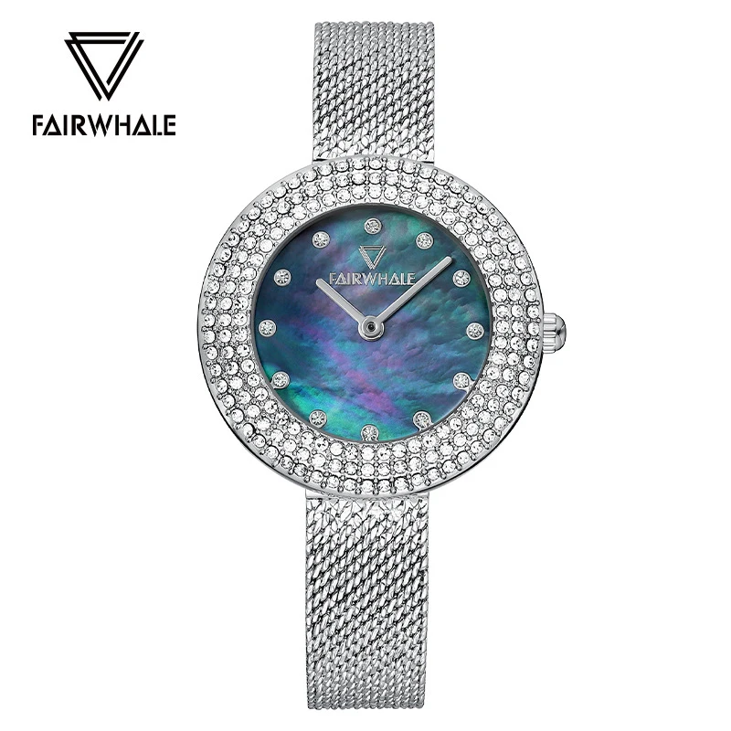 

Mark Fairwhale New Reloj Mujer Fashion Romantic Blue Watch For Women Stainless Steel Mesh Strap Quartz Watch Relogio Feminino