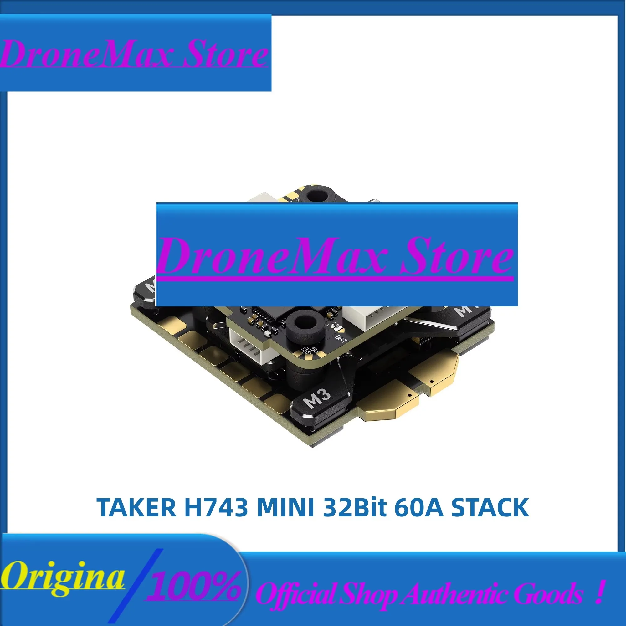 DroMaSsGEPRC TAKER H743 MINI 32Bit 60A Stack With TAKER H743 MINI FC H60 MINI AM32 60A 4IN1 ESC For RC FPV Racing Drones