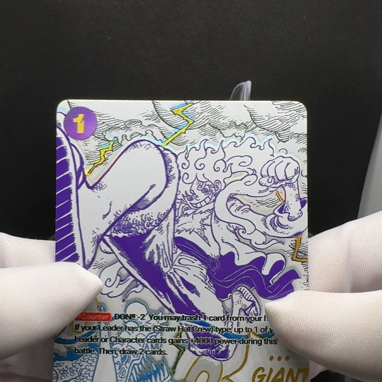 One Piece TCG OPCG English Gum-Gum Гигантская карта УФ-печать GGG Карта событий Текстурированная фольга Карты Коллекционные карты аниме