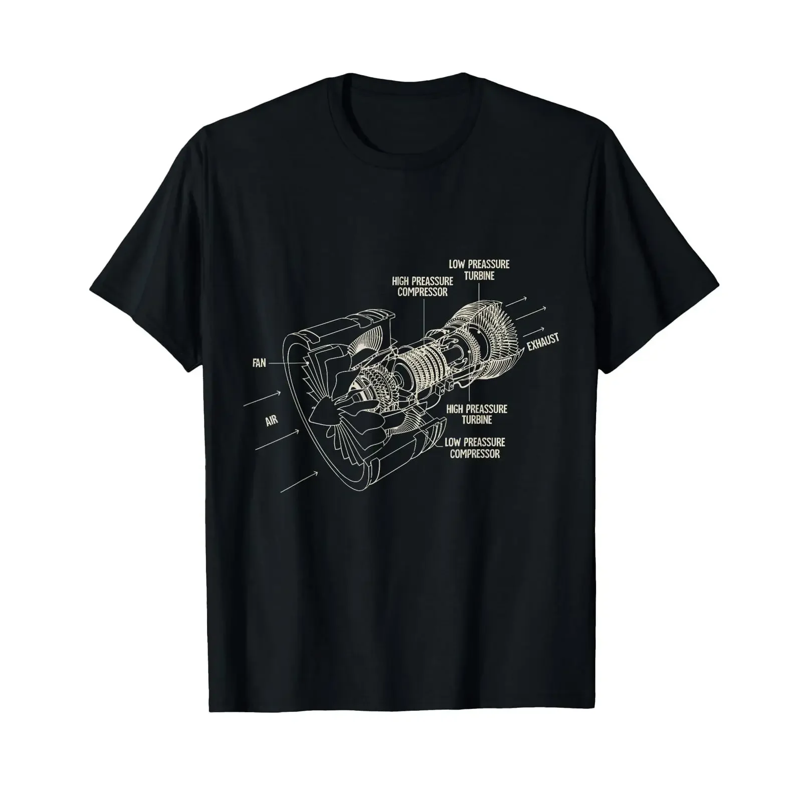 Aeroplane Jet Engine Blueprint Chart T Shirt vintage Washed Slightly streetwear graphic Casual Stylish designer clothes