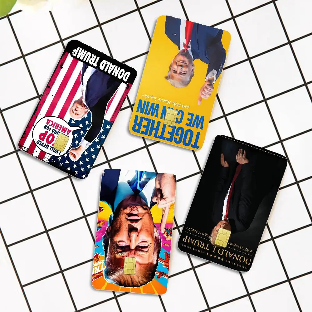 D-Donald T-Trump Anime Spend or Save Funny Shell On Off Ultra Thin No Fade Sticker Skin Cover Film for Debit Credit Card view 2