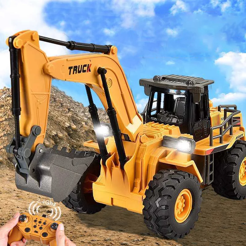 

RC Dump Trucks Excavator Model 2.4G Remote Control Bulldozer Truck Engineering Vehicle 9 Channels Electric Toy Kids Xmas Gift
