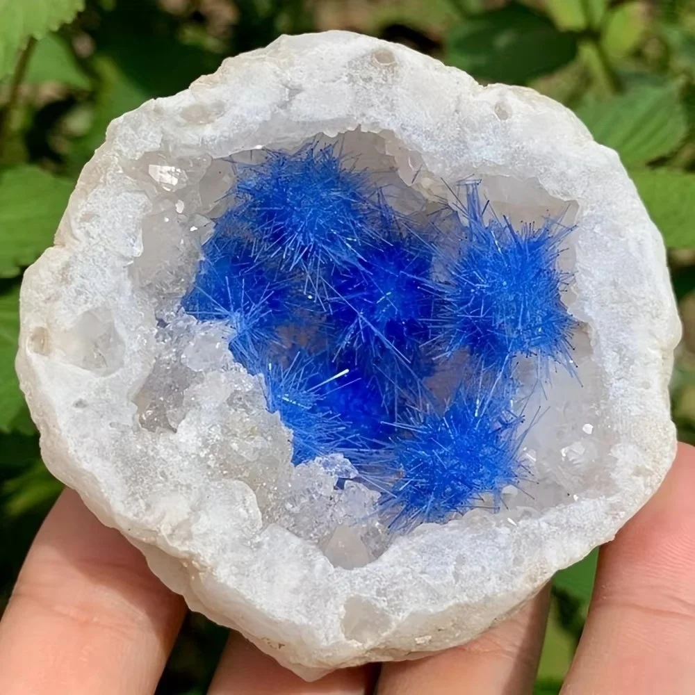 Rare Agate Geode Blue Goethite Quartz Geode , Energy Reiki Healing,Mineral Specimens,Crystal Collection,Home Decor，Crystal Gifts
