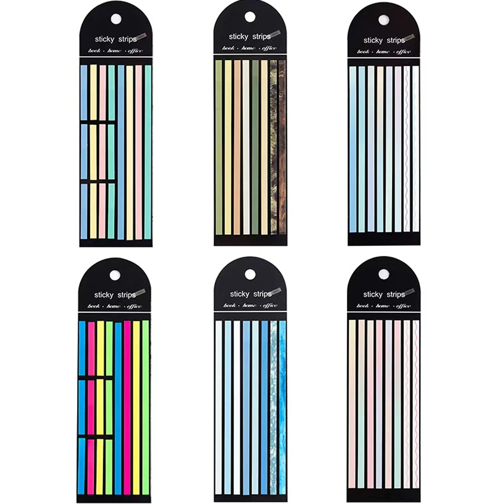 Back To School Must-have Multi color PET Long Strips Self-Adhesive Index Strips Decorative Page Tabs for Study Reading File