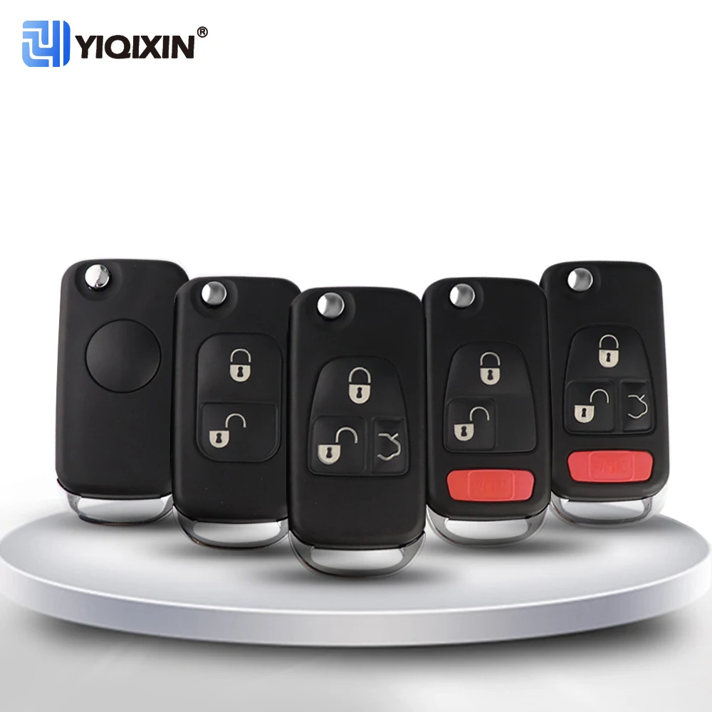 

Корпус дистанционного ключа автомобиля для Mercedes Benz W168 W124 W202 W203 C E S ML SL55 AMG S500 SL500 A CL SEL E113 SLK без логотипа, необрезанное лезвие