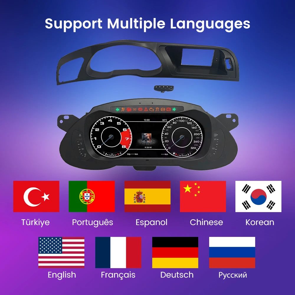 10.25 "lcd painel digital do carro cluster para audi a4 rs4 a5 s5 rs5 painel de instrumentos virtuais velocímetro cockpit medidor atualização