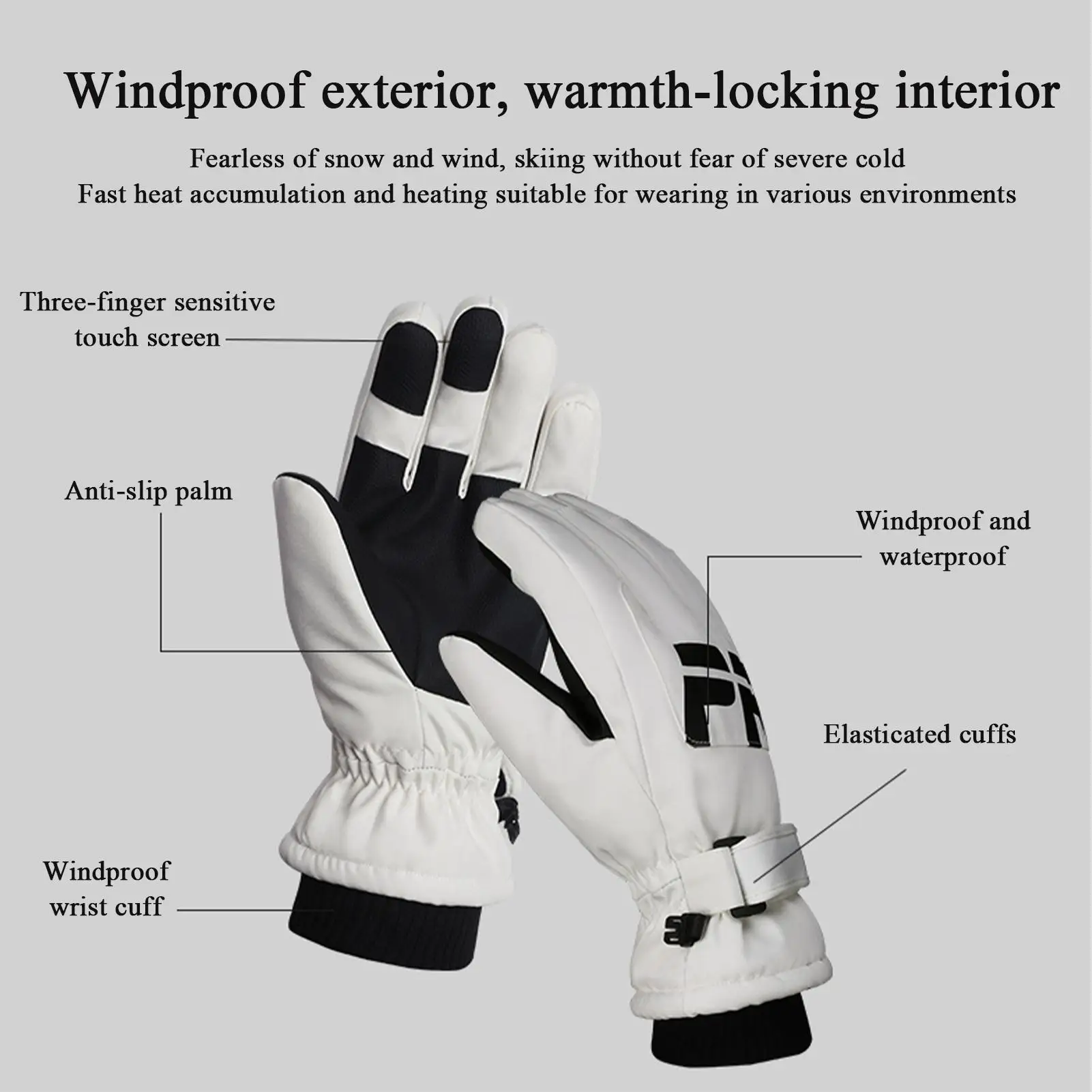 Guantes de snowboard, guantes de invierno, cálidos, impermeables, antideslizantes, para hombres y mujeres, deportes para padres, ciclismo, conducción, esquí al aire libre