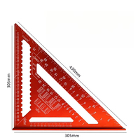 Triangle Angle Ruler 12 inch Metric Aluminum Alloy Angle Protractor TriangularWoodwork Speed Square Triangle Measuring Ruler