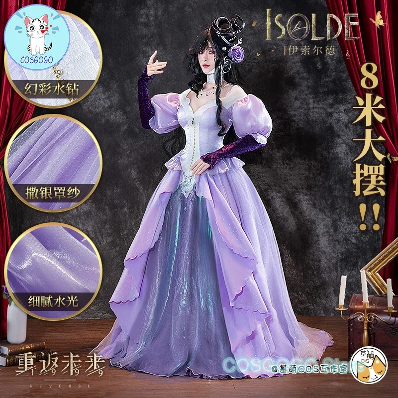 Reverse:1999 Isolde Cosplay Costume Game Suit Gorgeous Purple Dress Uniform Halloween Party Role Play Outfit Women