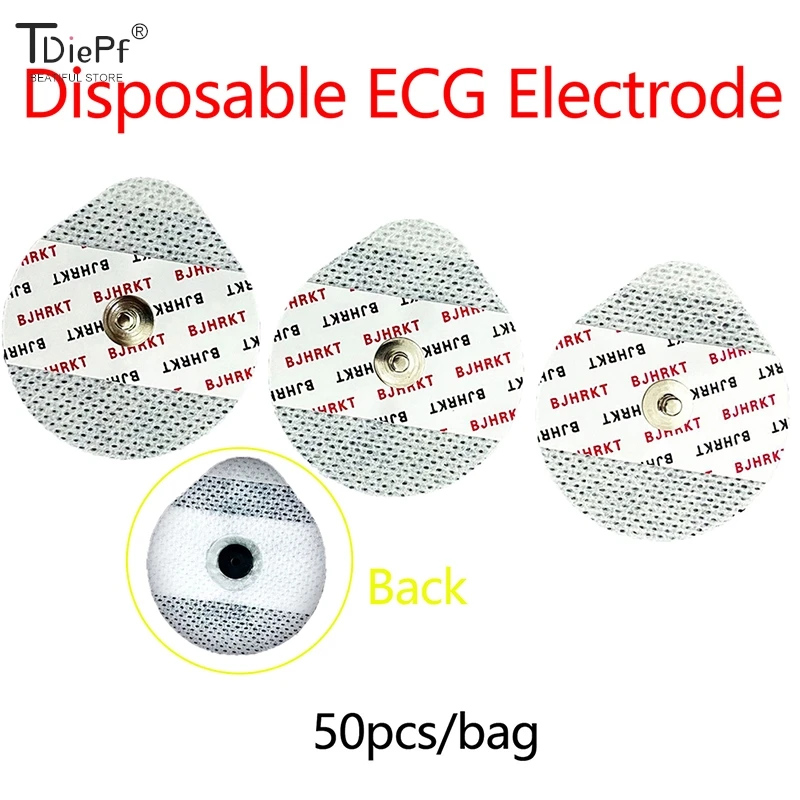 50Pcs ECG Electrodes Pads ECG  Electrodes Medical Disposable Electrode Patch EKG Accessories Non-woven ECG Electrode Pads