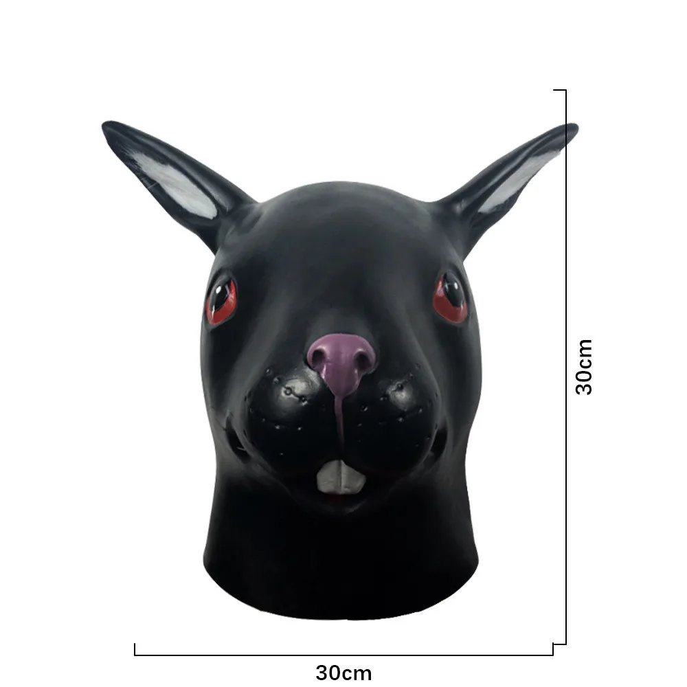 Latex-Hasenmaske Vollkopf-Tiermaske für Party und Cosplay – Detail 6